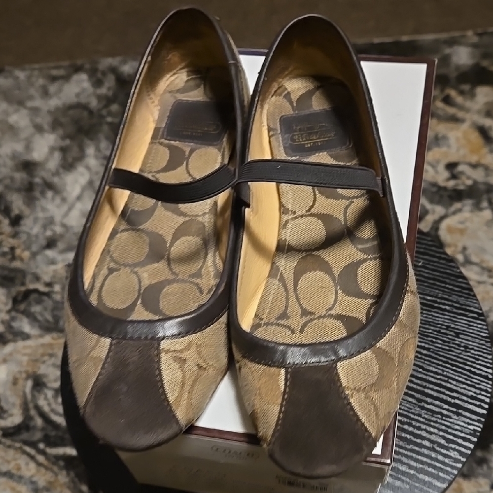 Coach Women's Brown and Tan Flats